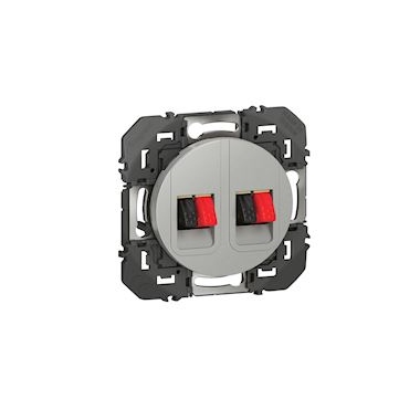 Prise Haut Parleur - Double - Alu - Legrand Dooxie 600482