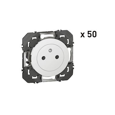 Prise de courant - 2P+T - Surface - Blanc - Lot de 50 - Legrand Dooxie 600635