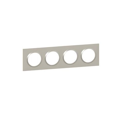 Plaque Legrand Dooxie - 4 postes - Plume - Legrand 600824