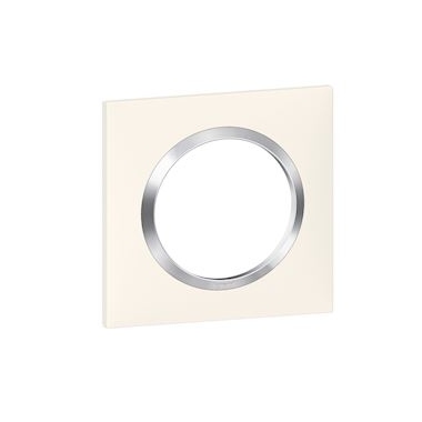 Plaque Legrand Dooxie - 1 poste - Blanc - Bague Chrom� - Legrand 600841