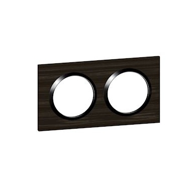 Plaque Legrand Dooxie - 2 postes - Style Bois Ebene - Legrand 600882
