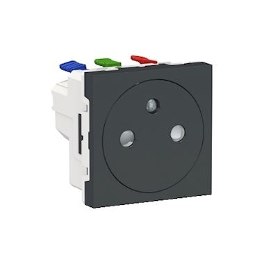 Prise de courant - 2P+T - Affleurante - Bornes auto - Anthracite - Schneider electric NU305254