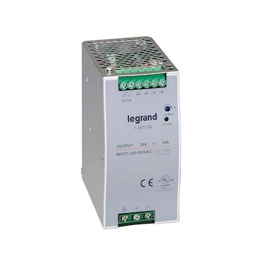 Alimentation � d�coupage - BI200-500V - 24V - DC - 240W - Legrand 146664