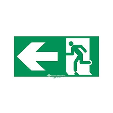 Pictogramme autocollant signalisation d'�vacuation - Fl�che vers la gauche - 100 x 200mm - URA 956662