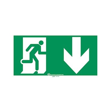 Pictogramme autocollant signalisation d'�vacuation - Fl�che vers le bas - 100 x 200 mm - URA 956663