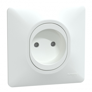 Prise de courant - 2P - A griffes - Complet - Blanc - Schneider Electric S321033