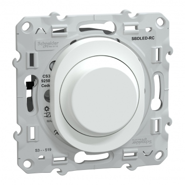 Variateur de lumi�re - Universel - 2 ou 3 fils - Blanc - Schneider Electric S320519