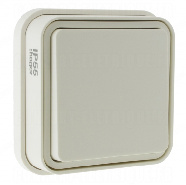 Va et vient 10A Hager Cubyko encastr� complet blanc
