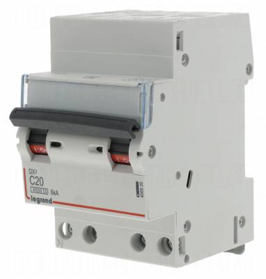 Disjoncteur 20A 6kA courbe C t�trapolaire Legrand DX3 auto