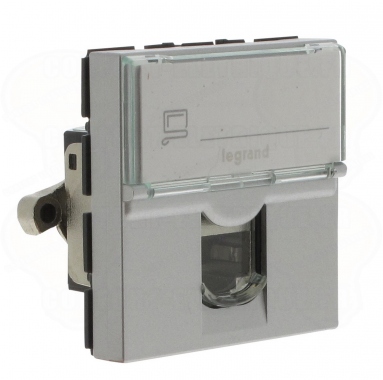 Prise RJ 45 cat. 6A STP alu 2M Legrand Mosaic