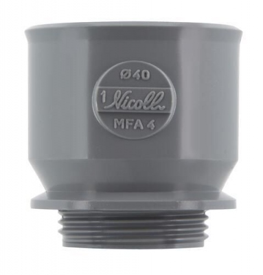 Manchette adaptation PVC - Femelle - Diam�tre 40 mm - Pour bouchon - Nicoll UMFA4