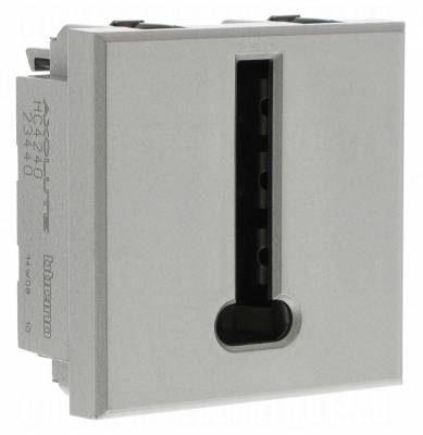 Prise t�l�phone - 8 plots - 2 modules - Bticino Axolute - Aluminium
