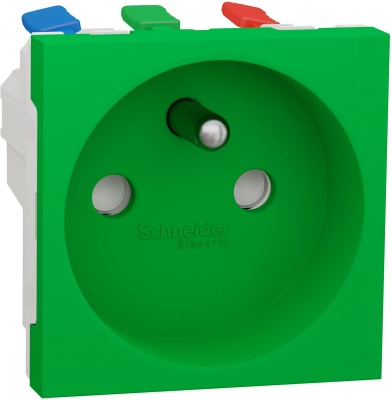 Prise de courant - 2P+T - Bornes automatiques - Vert - Schneider electric NU305906