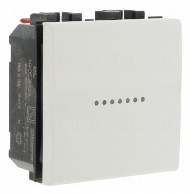 Va et vient 16A 250V axiale 2 modules Bticino Living-Light blanc