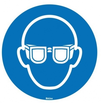 Etiquette adh�sive - Vinyle - Ronde - LUNETTES DE PROTECTION - Lot de 1 - Bizline 730712