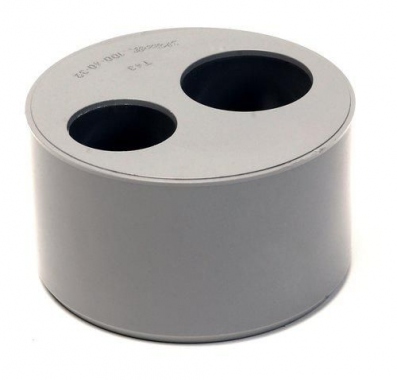 Tampon de r�duction PVC - M�le / Femelle - Double - Diam�tre 100/40/32 mm - Nicoll UT43