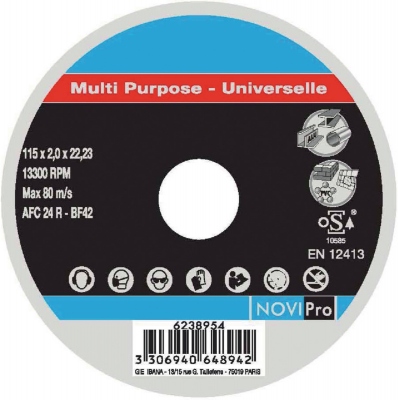 Disque � tron�onner - M�taux et mat�riaux - Diam�tre 125 mm - Novipro 66253371298