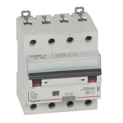 Disjoncteur diff�rentiel Legrand DX3 25A courbe C 300mA 4 Poles type AC - Vis / Vis