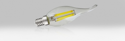 Ampoule � LED COB - Vision-EL - E14 - 4W - 6000K - Coup de Vent - Filament - Claire - Boite