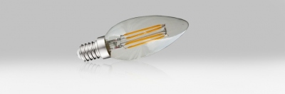 Ampoule � LED COB - Vision-EL - E14 - 4W - 2700K - Flamme - Filament - Claire - Blister