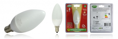 Ampoule � LED - Vision-EL - E14 - 4W - 2700K - Flamme - 230 Volts