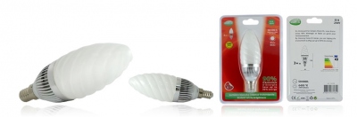 Ampoule � LED - Vision-EL - E14 - 3W - 6000K - Flamme - 230 Volts