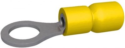 Cosses rondes trou de 4 jaune - Boite de 100