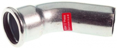Coude � sertir 45� - Tube Acier Electrozingu� - M�le / Femelle 35 mm - Comap Xpress