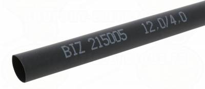 Gaine thermor�tractable noire de 12 � 4 mm