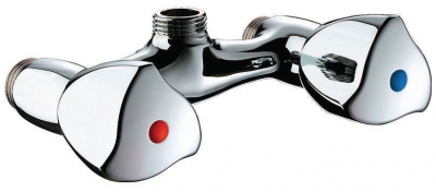 M�langeur - Douche - Avec t�te � clapet - Entraxe 100 mm - M�le 15 x 21 - Delabie D2481