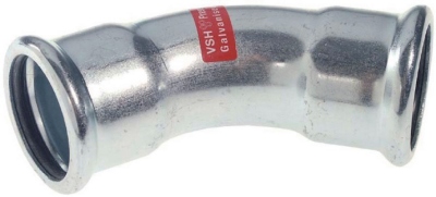 Coude � sertir 45� - Tube Acier Electrozingu� - Femelle / Femelle 28 mm - Comap Xpress