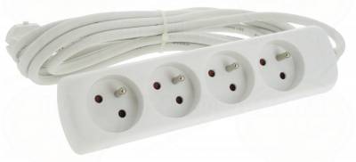 Rallonge multiprise 4 prises 2P+T avec cable 3G1mm de 1,5 m