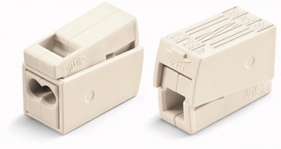 Borne pour luminaires - Wago - 2 conducteurs - 2.5 mm� - Blanc