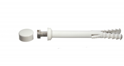 Fixation - WC et bidet - Chevilles longues 6 x 80 - Cabochons blancs - Novipro NOV92590 - Lot de 25