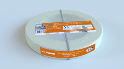 Cable r�seau - GRADE 3TV - LSOH-FR - 4 paires - Couronne de 100 M�tres - Ivoire - CCA - Acome R7900A05