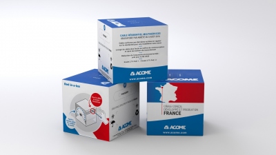 Cable r�seau - GRADE 3TV - LSOH-FR - 4 paires - Couronne de 250 M�tres - Ivoire - CCA - Acome R7900ARB250