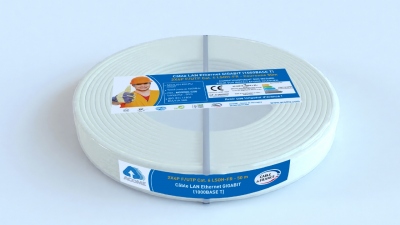 Cable r�seau - Cat�gorie 6 - UTP - LSOH-FR - 2 x 4 paires - Couronne de 50 M�tres - Ivoire - DCA - Acome M5009C50M