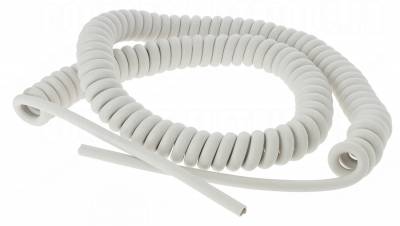 Cable spiral 3G1 mm longueur 3 mtres Blanc