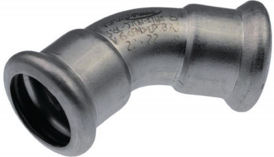 Coude � sertir 45� - Tube Acier Inoxydable - Femelle / Femelle 22 mm - Comap Xpress