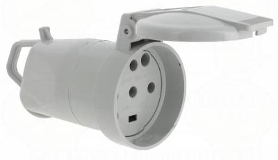 Fiche femelle 20A 3P+N+T Plexo avec poign�e et volet de protec
