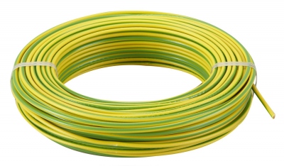 Fil rigide H07-VR 1 x 25 mm� - Vert Jaune - Couronne de 100 m�tres