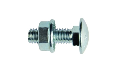 Boulon t�te ronde - Collet Carr� - Avec �crou - 6 x 12 - Boite de 100