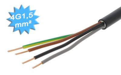 Cable lectrique - Rigide - R2V - 4G1.5 mm - Couronne de 100 mtres