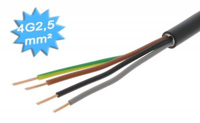 Cable lectrique - Rigide - R2V - 4G2.5 mm - Couronne de 100 mtres