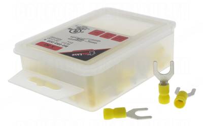 Cosses fourche pour vis de 8 mm jaune - Boite de 50