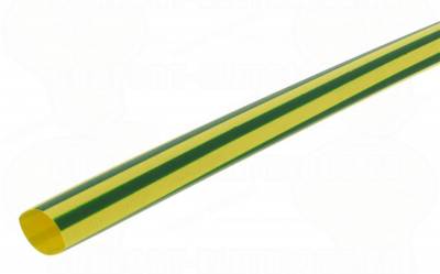 Gaine thermor�tractable verte et jaune de 18 � 6 mm