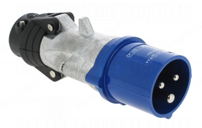 Fiche droite - M�le - 16 Amp�res - 2P+T - IP44 - Bleu - Legrand Hypra 052142
