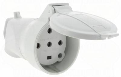 Fiche femelle 32A 3P+N+T Plexo avec poign�e et volet de protec.
