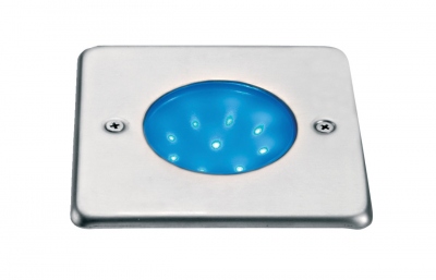 Applique de sol encastre - Aric EGO - A led - 1.5W - Bleu - Inox - Carre - Aric 1815