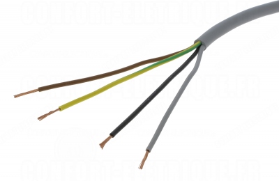 Cable Souple H05VV-F - 4G0.75 mm - Gris - Couronne de 100 mtres